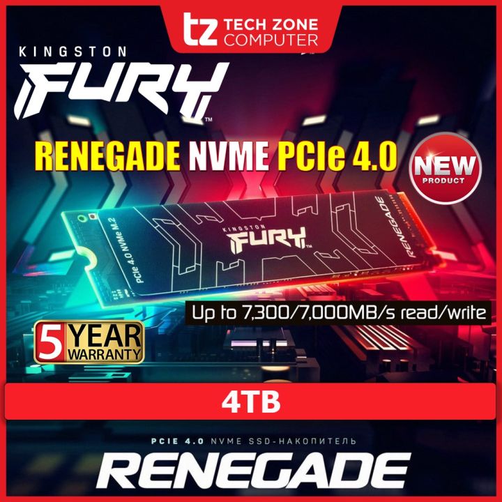 Kingston fury renegade 4tb pcie 4 0 nvme m 2 gen 4 internal ssd solid