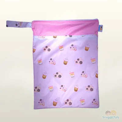 SnuggliTots™ Waterproof Large Organizer Wet Bag Two Zippered Baby Stroller Carry Handle Bag