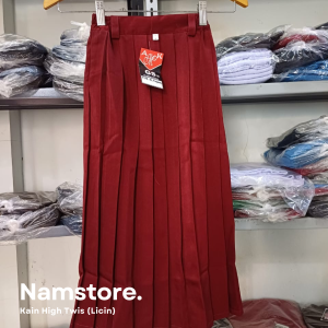 Rok Panjang Merah Model RA(rempel/lipit dari atas/full) Seragam Sekolah SD dan MI