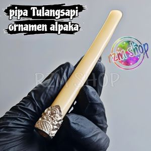 Pipa Once Cangklong Tulangsapi Import Variasi Ring Alpaka Premium