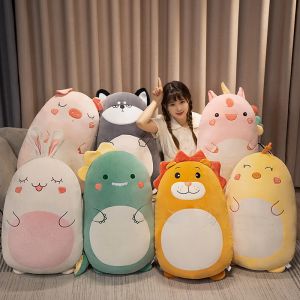New Fat Kawaii Chicken Bear Rabbit Penguin Piggy Dinosaur Plush Pillow Toys Soft Stuffed Animal Doll Chair Cushion