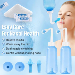300ML Nose Cleaner Nasal Irrigator Nasal Wash Neti Pot with Salt Avoid Allergic Rhinitis Sinusitis Cure nose  Adults Children Nasal Wash Cleaner Nose Protector Nasal Wash Salt Sinus Allergies Relief Cleans for baby nasal spray