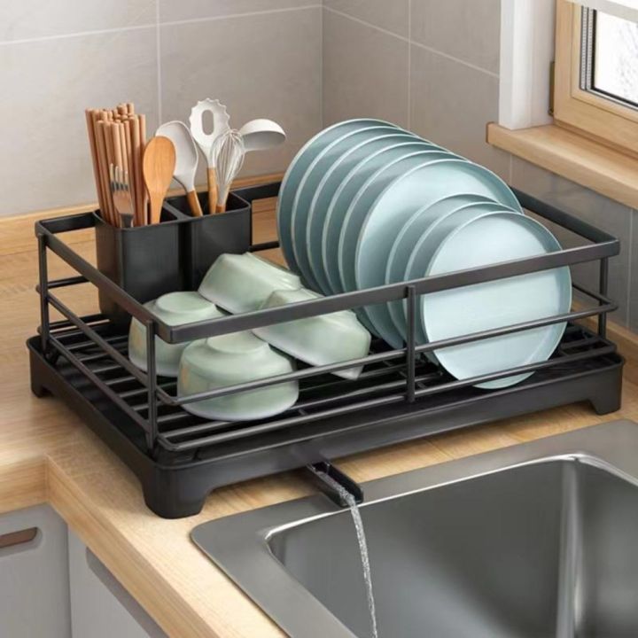 Kitchen Trail Rack HIROCHAO Drainer Tray Kitchen Storage Rack Ventilation Carbon Steel ...