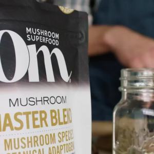 OM Master Blend Mushroom Powder – Organic Mushroom Supplement with 10 Mushrooms and Ashwagandha - Support Immunity Gut Health & Stress Relief 3.17 oz (40 Servings)