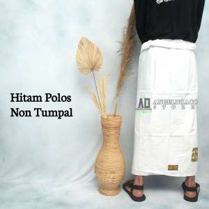 Sarung wadimor Polos Hitam Putih Dewasa Non Tumpal Tanpa Garis