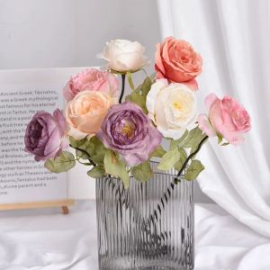 Hoa giả hoa hồng đường kính bông 10cm vải lụa cao cấp nhiều màu trang trí nhà cửa tiệc cưới bó hoa cầm tay chụp hình. decor cửa tiệm sự kiện