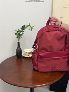 Contrast PU Patch Nylon Backpack Embossed Front Logo Six Solid Tones Multi-Way Carry School Travel Sports Rucksack