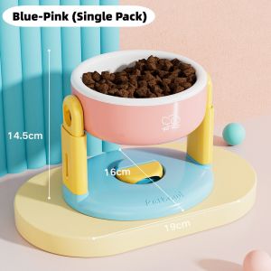 Pet Bowl with Suction Cup Adjustable Height Non-Slip Elevated Cat Food & Water Bowl