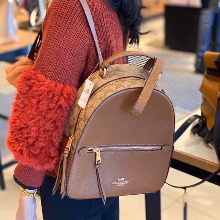 Guaranteed Original Coach F76622 Jordyn Backpack With Signature Canvas And Crossgrain Leather Saddle Khaki Lazada PH