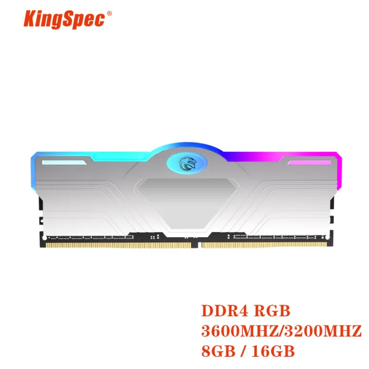 KingSpec RGB Design XMP 2.0 DDR4 3200MHZ 8GB 16GB DDR4 3600MHZ 8GB 16GB Gaming Memory Module Desktop Computer DDR4 RAM for Asus Gigabyte MSI Mainstream Models Motherboard