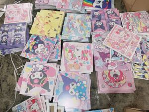 30X30cm kuromi Sanrio Diamond Beads Painting With Frame Kids toy Cute Home Decor Gift Souvenir