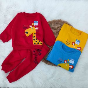 Setelan Sweater Fleece Jerapah Bayi 3-12 Bulan