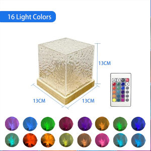 XT Dynamic Rotating Aurora Projector Light 16 Colors Crystal Lamp Water Ripple Night Light w/Remote Christmas Gifts Creative Projector Lamp Aurora Light for Home Bedroom Decor