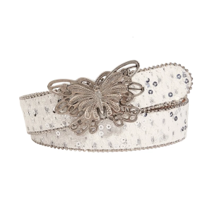 Adjustable Leather Belt with Butterfly Holiday Styles Waistband Softable Belt Suitable for Various Occasion