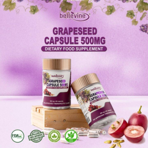 Bellevine Grapeseed Extract 500mg – 60 Capsules | Antioxidant Support | Skin & Heart Wellness Supplement| Immune Support