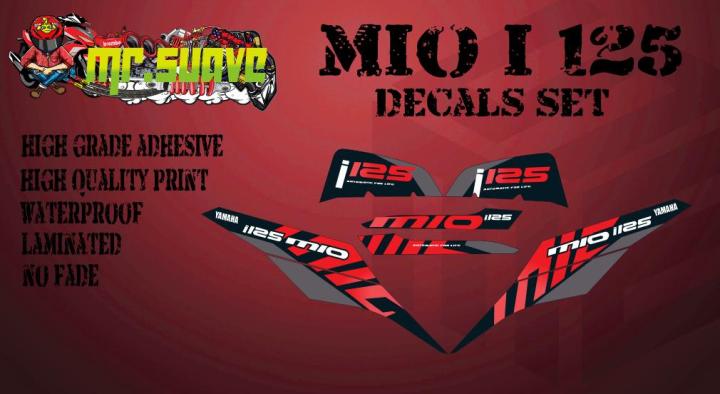 Mio i 125 Stock Decals Set (Red)