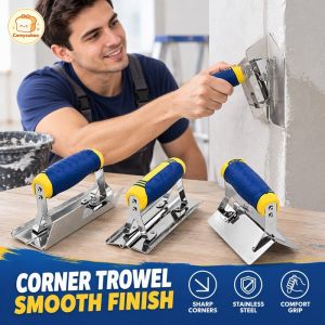 Stainless Steel Corner Trowel Plaster Smoothing Tool Wall Repair Mason Hand Tool For DIY Home Construction Use