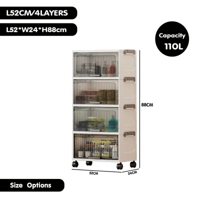 DR.STORAGE L38/52CM Bathroom Cabinet Rak Bilik Mandi Slim Storage Cabinet Narrow Cabinet with Rollers (UP TO 136L)