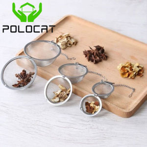 Polocat 304 Stainless Steel Seasoning Ball Soup Bag Tea Filter Ball Locking Flavor Spice