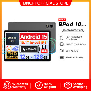 [2025 NEWEST] BNCF Bpad 10 4G Tablet Android 15 Max 12GB(4+8) RAM 128GB ROM 10.1 inch 1920x1200 FHD Unisoc T615 Octa-core 4G LTE Tablet