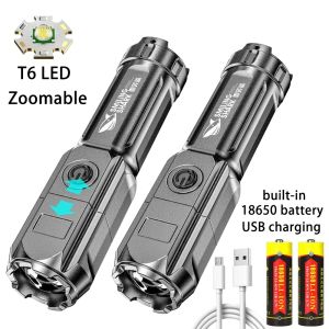USB Rechargeable Super Bright Zoom Flashlight