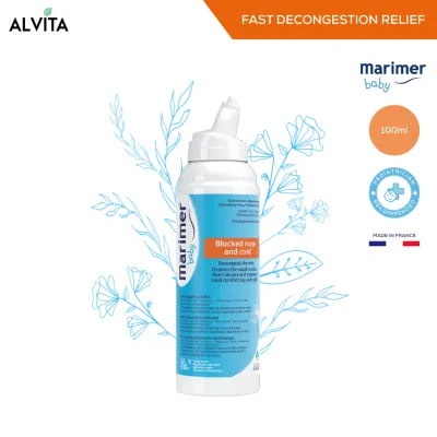 Marimer Baby Blocked Nose Nasal Spray 100ml (HYPERTONIC) | For Congestion Relief