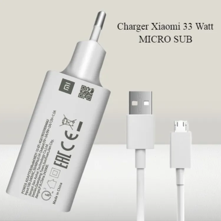 Charger Xiaomi 33 Watt Micro USB Redmi 3S Redmi 3X Redmi 4A Redmi