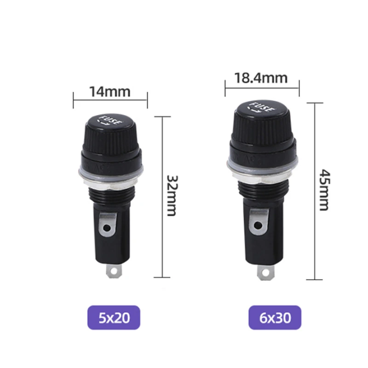 5 Giá Đỡ Cầu Chì Thủy Tinh Cái/lốc 250V 5X20 6X30 Ổ Cắm Ống Bảo Hiểm ...