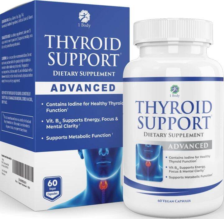 1 Body Thyroid Support Supplement With Iodine - Energy & Focus Support ...