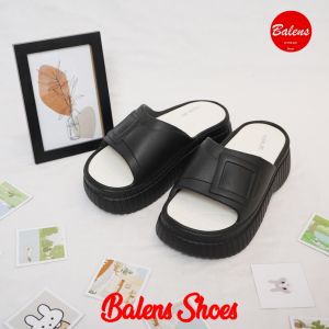 BL-8008+1 Sandal Selop EVA Rubber Sandal Wedges Wanita Jelly Tinggi 6 CM Anti Slip Import