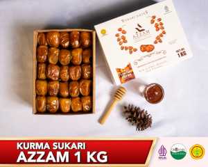 Kurma Sukari Premium Merek Azzam - Kemasan 850 Gr I 1 Kg I 3 Kg | Manis Lembut & Segar