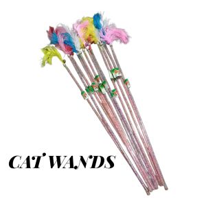 1-10pcs Cat Teaser cat Stick with Feather Cat toy