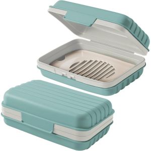 Leakproof Travel Soap Dish with Lid Draining Soap Storage Holder Travel Soap Container Portable Soap Case for Traveling Camping