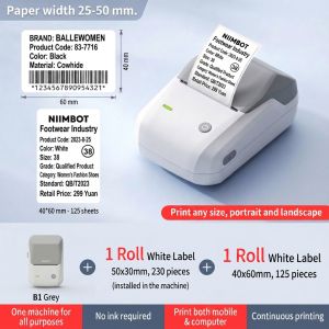 NIIMBOT B1 Thermal Label Printer Wireless Custom Sticker Barcode Shoe Box Packaging Price Tag