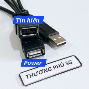 Cáp chia USB 1 ra 2: 1 đầu kết nối thiết bị ngoại vi 1 đầu chỉ cấp nguồn DC 5V / Cáp dài 30Cm.