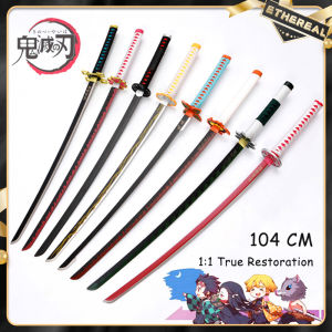 Demon Slayer Toy 104cm Wooden Tanjiro Giyu Zenitsu Giyu Japanese Anime Cosplay Collection Safe