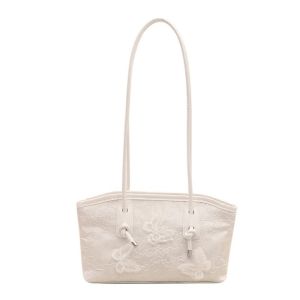 DINAH Commute Butterfly Tote Bag Korean Style Y2k Pu Leather Handbag Fashion Jacquard Shoulder Bag Outdoor