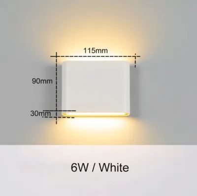 Modern Led Waterproof Outdoor Up Down Wall Lamp IP65 Aluminum 6W LED Wall Light Indoor Decorated Wall
