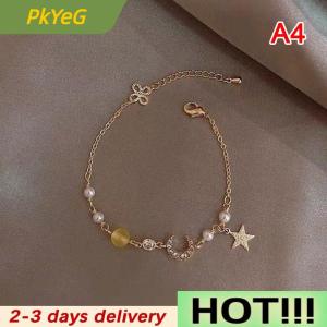 PkYeG Exquisite Bracelets For Women Star Moon Zircon Bracelet Simple Send Girlfriend Wedding Bracelets Jewelry Gift