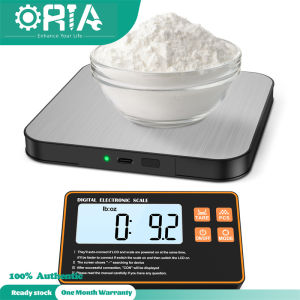 ORIA Digital Scale with Detachable Display Upgraded Rechargeable 15kg/1g Digital Food Scale Stainless Steel Food Baking Scale Pocket Weighing Scale with Tare Function 7 Units Grams and Oz Backlight LCD 1g Accuracy