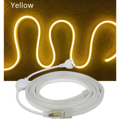 Paket Lampu Dekor Neon Flexible Panjang 1m 2m 3m 4m 5m 5 Led Selang Fleksibel 220v Warna Neon Box Outdoor ip65 strip waterproof tempel dinding