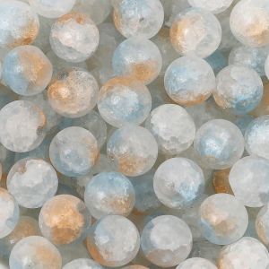 50Pcs 8mm Imitation Jade Cracked Glass Round Beads for Necklace Bracelet Earring DIY Jewelry Craft Making Accessories