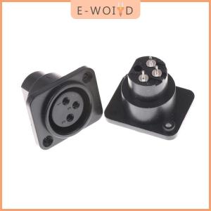 【E-WOITD】 2pcs XLR FEMALE JACK 3 PIN 3-POLE PANEL MOUNT CHASSIS SOCKET CONNECTOR