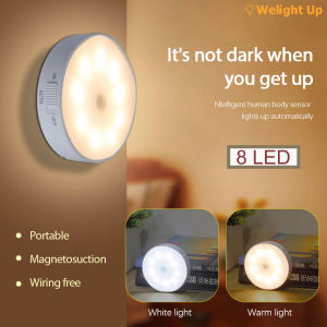 Motion Sensor Light 8LED Rechargeable Night Light Wireless Energy-saving LED Light Body Induction Lamp With ON/OFF Switch