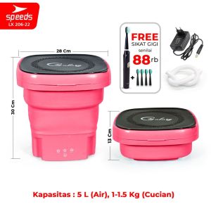 206-22 SPEEDS Mesin Cuci Mini Mesin Cuci Portable Lipat Washing Machine LowWatt Mesin Cuci Pengering