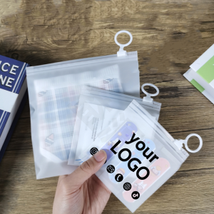 【NEW A 】50 Pieces Frosted Pull-Tab Sealed Plastic Packaging Travel Storage Waterproof Bag Corporate Logo Customized Product Packaging