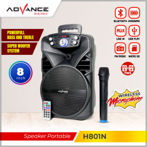 Advance H-801N 8 inch Speaker Portable Bluetooth Karaoke Plus Mic Wireless Remote