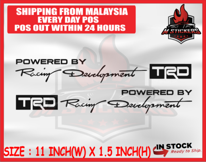 2 PCS TRD RACING DEVELOPMENT CAR STICKER | Lazada