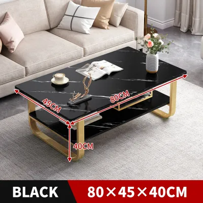 Marble Pattern Living Room Dining Table Coffee Table Modern Scandinavian Coffee Table Sofa Corner Table (Meja Ruang Tamu) 茶桌