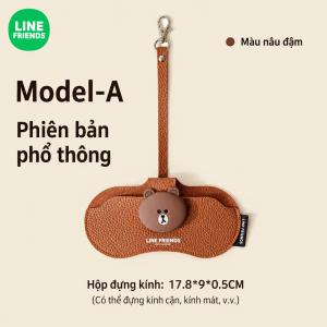 Hộp Đựng Kính Line Friends Da PU Kèm Móc Treo LFB347